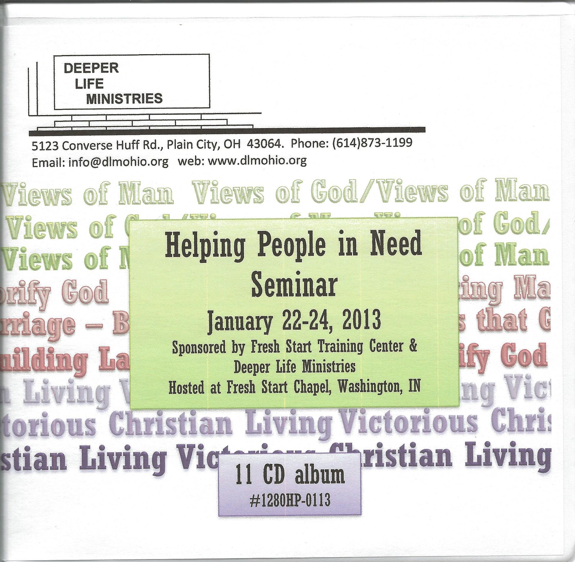 HELPING PEOPLE IN NEED SEMINAR 2013 11 CD album - Click Image to Close